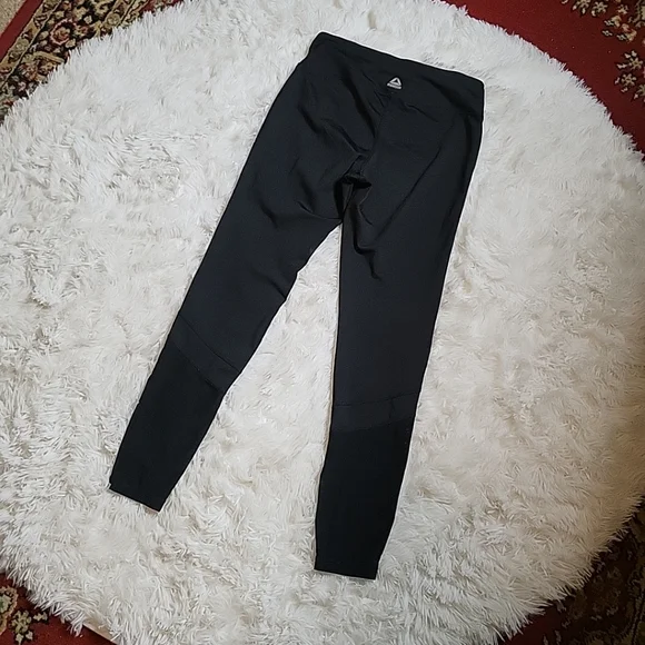 Women's Reebok Black Mesh Panel Yoga Leggings Gym Pants Athleisure - S - Picture 13 of 14